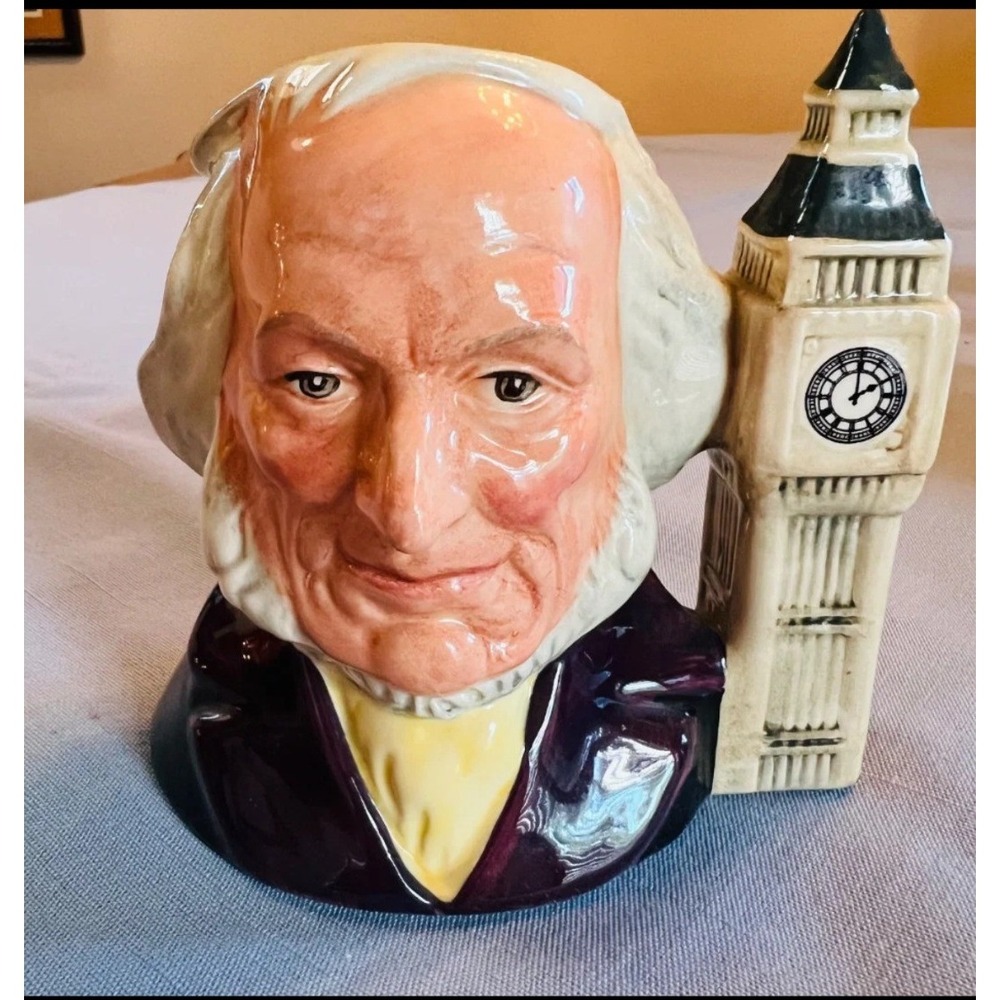 Royal Doulton John Doulton D6656 Character Jug Big Ben Handle 4.5" 1980
